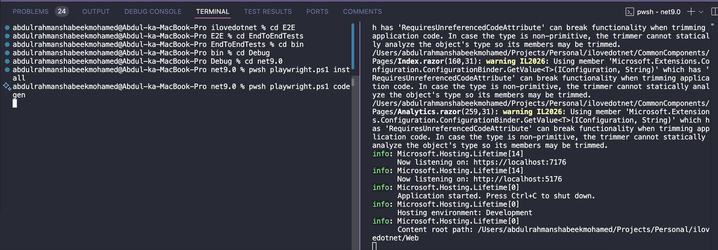 Generate code with Playwright using Power Shell Script